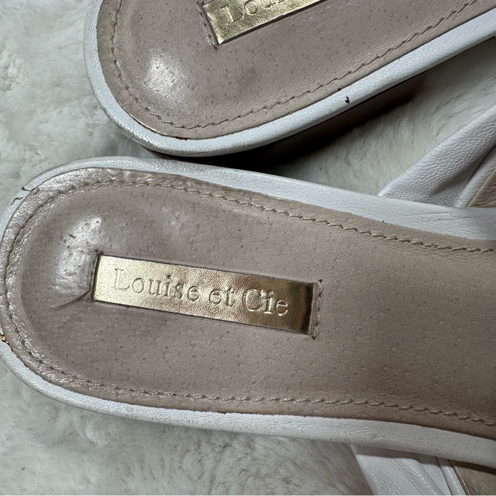 Louise et Cie White Leather Mule Sandals - Picture 4 of 5